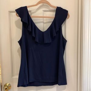 Lilly Pulitzer Navy Ruffle Top Tank XL